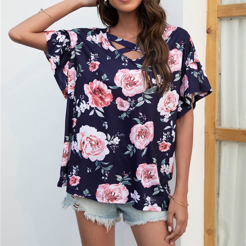 CBGELRT Womens Tops Casual Loose Women's Tops Women Printed